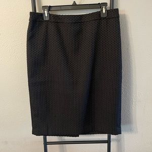 Ann Taylor Black Textured Pencil Skirt Size 12